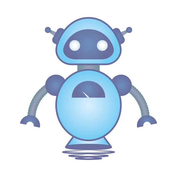 Robot flotante cyborg aislado icono — Vector de stock