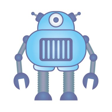 İnsansı robot cyborg izole edilmiş simge