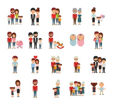 Aile üyeleri simgesi vektör tasarımı