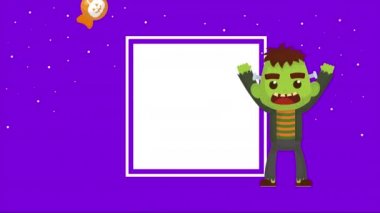 Frankenstein ve şekerlemelerle cadılar bayramı sahnesi