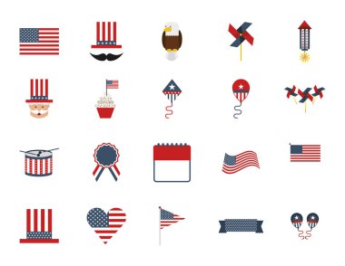 İzole edilmiş ABD simgesi vektör tasarımı