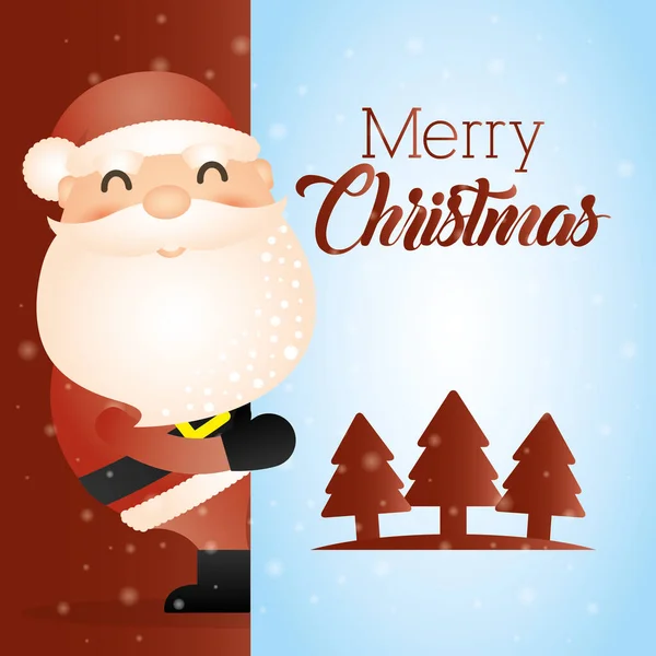Merry christmas card with cute santa claus — Stock Vector