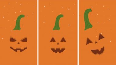 Cadılar bayramı set balkabakları karakterlere bakar