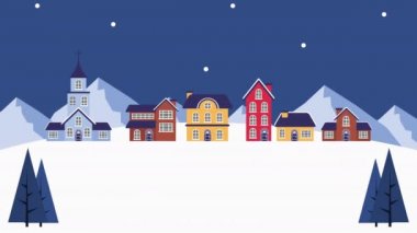 Kar manzaralı Noel Baba 'yla mutlu noeller.