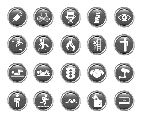 Variedad icono conjunto paquete vector diseño — Archivo Imágenes Vectoriales