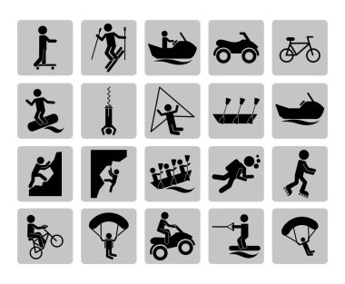 Ekstrem spor simgesi set vektör tasarımı