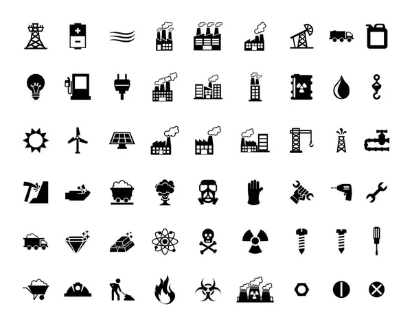 Factory and industry icon set vector design — Stock Vector