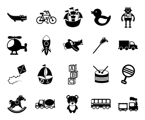 Speelgoed pictogram set vector ontwerp — Stockvector