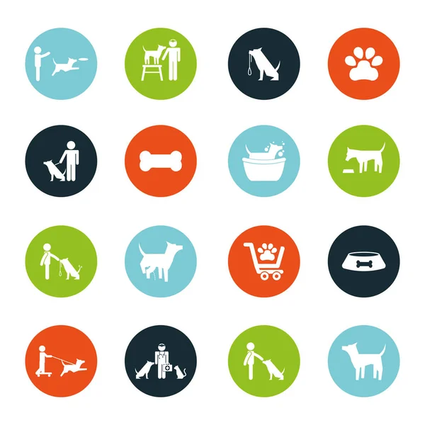 Geïsoleerde hond pictogram set vector ontwerp — Stockvector