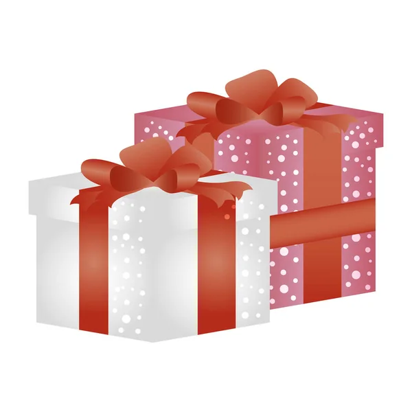 Gifts boxes presents isolated icons — Stock Vector