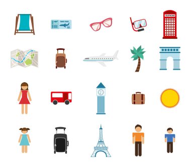 İzole seyahat simgesi vektör tasarımı