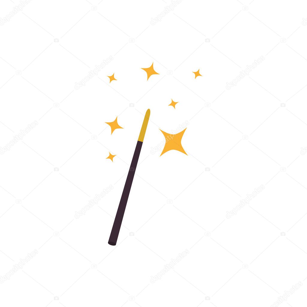 fairytale magic wand fantastic isolated icon