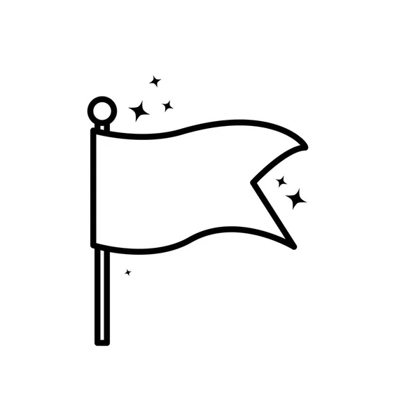 Zászló bot elszigetelt ikon — Stock Vector