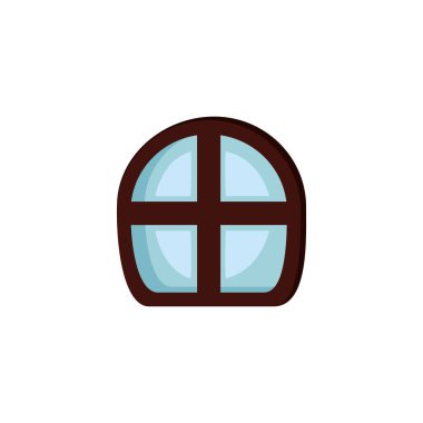 Kale peri masalı penceresi izole edilmiş simge