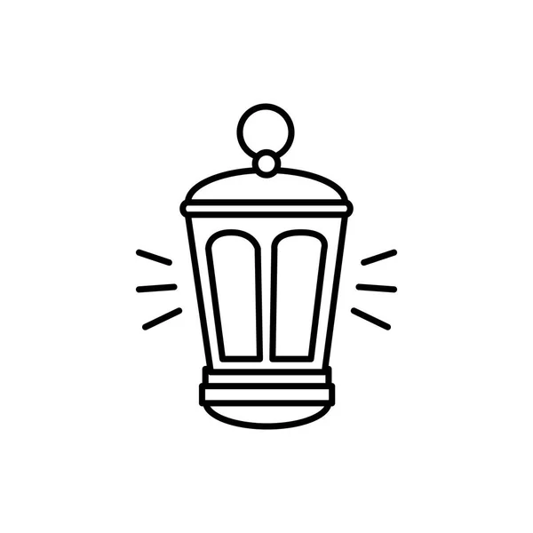 Equipamento de lanterna de querosene ícone isolado — Vetor de Stock