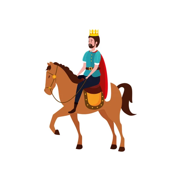馬のアバターキャラクターのおとぎ話の王 — ストックベクタ