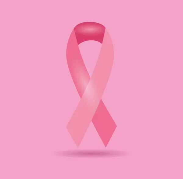 Poster breast cancer with ribbon — Stock Vector