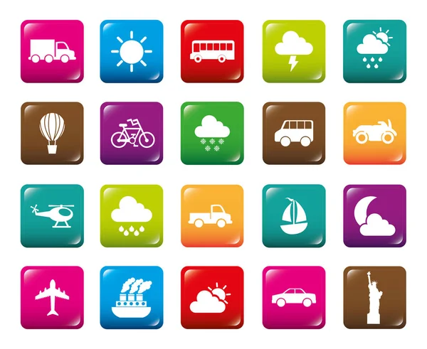 Variety icon set pack vector ontwerp — Stockvector