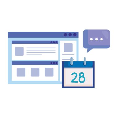 Web sayfası ve simgeleri olan sosyal medya pazarlaması