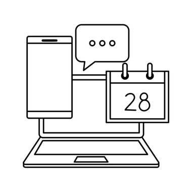 Laptop ve simgelerle sosyal medya pazarlaması