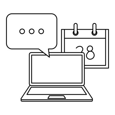 Laptop ve simgelerle sosyal medya pazarlaması