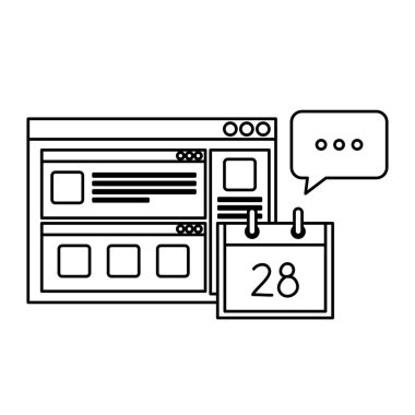 Web sayfası ve simgeleri olan sosyal medya pazarlaması