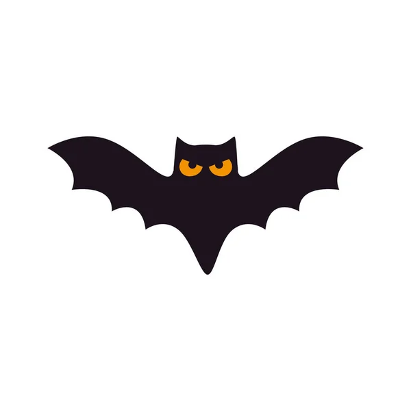 Bat flying halloween isolated icon — Stock Vector
