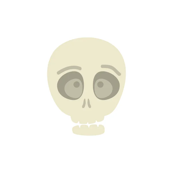 Crâne mort halloween icône isolée — Image vectorielle