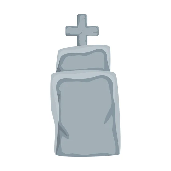 Tumba de Halloween del cementerio icono aislado — Archivo Imágenes Vectoriales