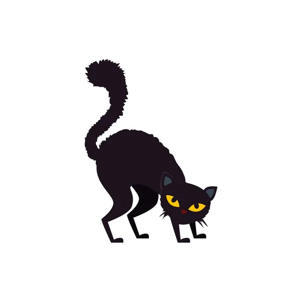 Черная кошка Хэллоуин — стоковый вектор