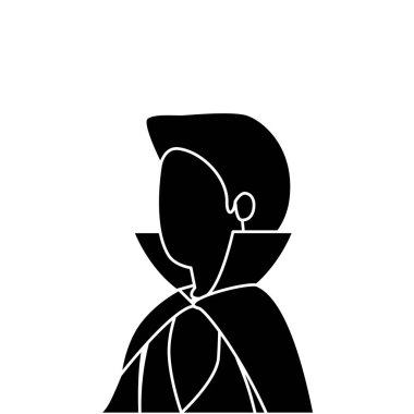 Genç adam, izole edilmiş vampir ikonu.