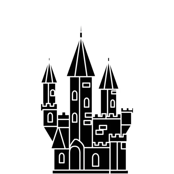 Castillo encantado halloween aislado icono — Vector de stock