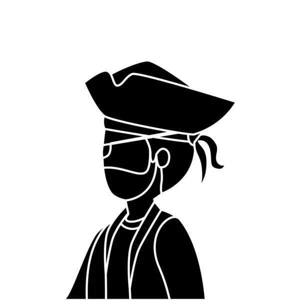 Joven hombre disfrazado personaje de avatar pirata — Archivo Imágenes Vectoriales