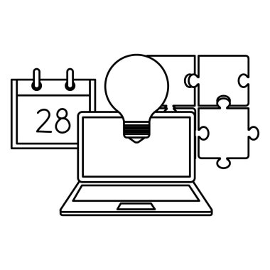 Laptop ve simgelerle sosyal medya pazarlaması