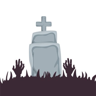 Cadılar bayramı mezarı elleri zombi