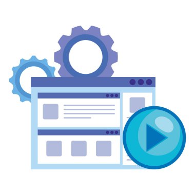 Web sayfası ve simgeleri olan sosyal medya pazarlaması