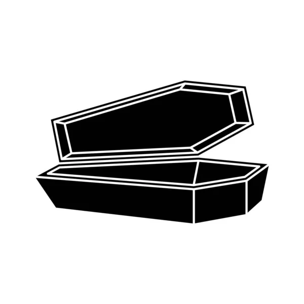 Halloween coffin spooky isolated icon — Stock Vector