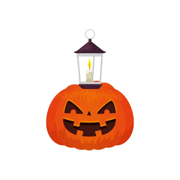 Cadılar bayramı balkabağı geleneksel lambayla — Stok Vektör