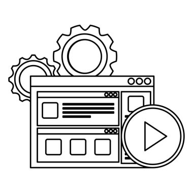 Web sayfası ve simgeleri olan sosyal medya pazarlaması