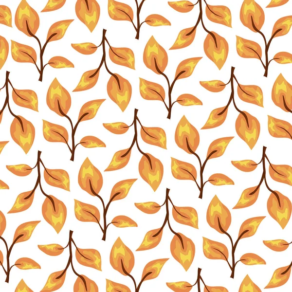 有叶子自然的秋天花纹 — 图库矢量图片