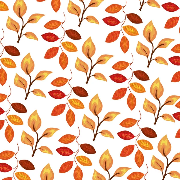 Padrão de outono com folhas natureza — Vetor de Stock
