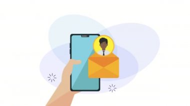 sosyal medya pazarlama animasyon ile akıllı telefon