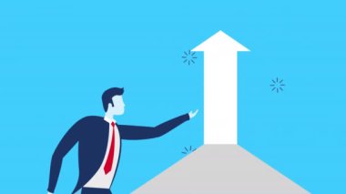 Para ve okla çalışan işadamı.