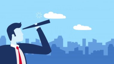 Teleskop karakterli iş adamı