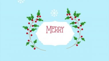 Mutlu Noel animasyonları Çerçeve ve çelenklerle