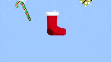 Set simgeleriyle mutlu noel animasyonları