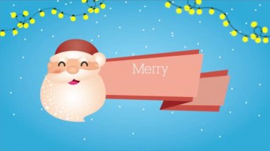 Noel Baba 'nın başıyla Mutlu Noeller animasyonu