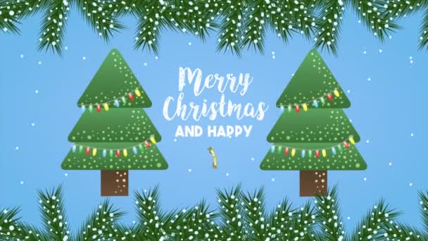 joyeuse animation de Noël avec des pins 