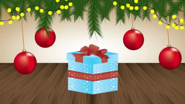 heureux joyeux noël animation avec cerf en cadeau 