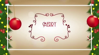 Mutlu noel animasyonları Toplar ve çelenkler